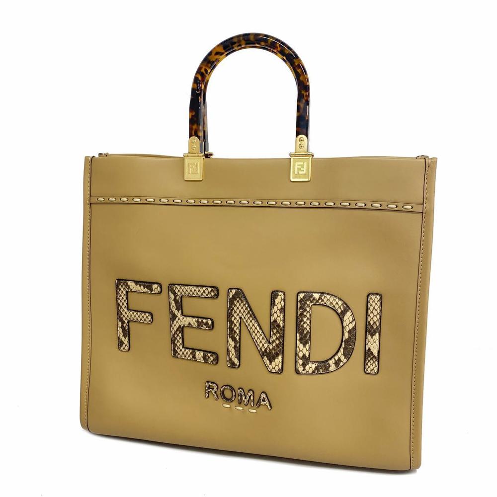 Fendi Sunshine Python Tote Bag Brown - image 1
